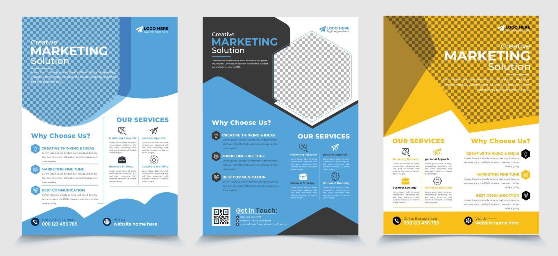 kreativer Corporate Business Flyer, Prospekt, Poster, Broschüre, Broschüre, Cover, Design, Layout, Hintergrund. vektor