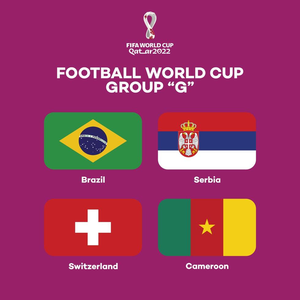 fotboll värld kopp grupp g, Land flagga vektor