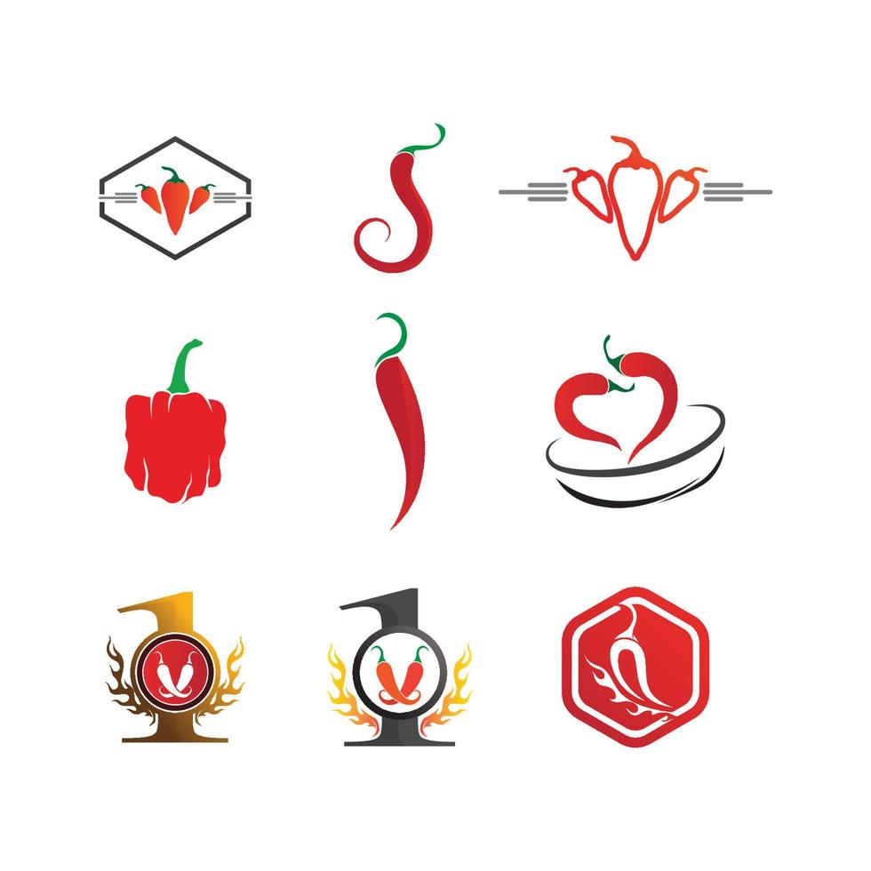 Chili und Hot Icon Food Season Design Logo Vektor