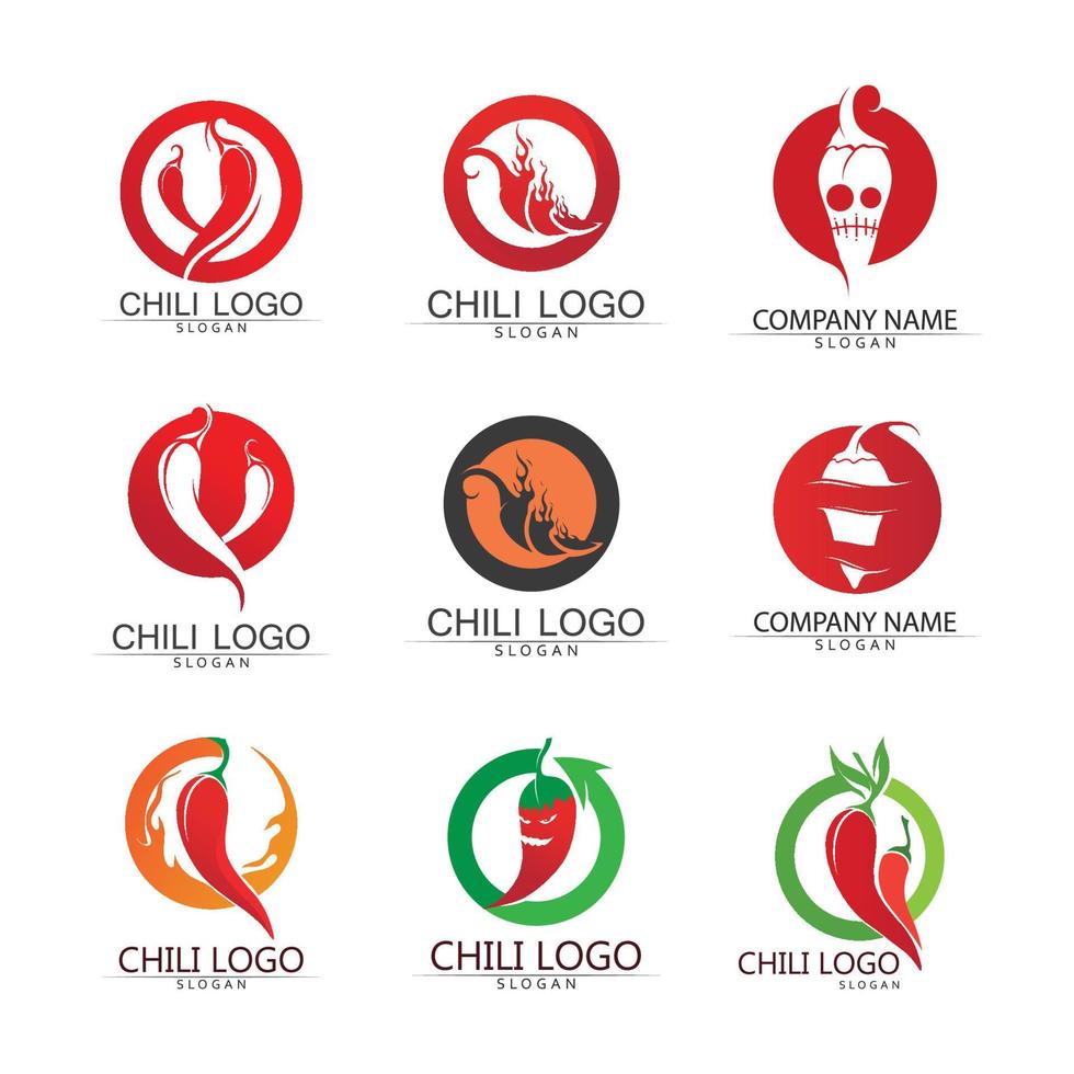 Chili und Hot Icon Food Season Design Logo Vektor