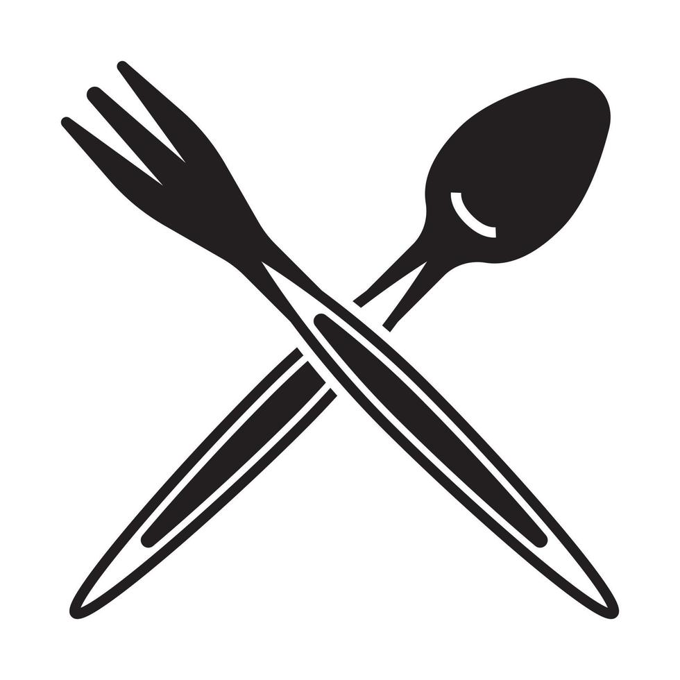 sked och gaffel platt vektor ikon för appar eller webbplatser