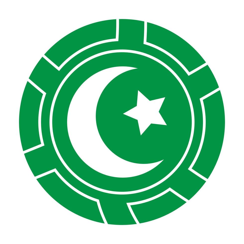 symbol des islams der halbmond und das flache farbsymbol des sterns für apps und website vektor