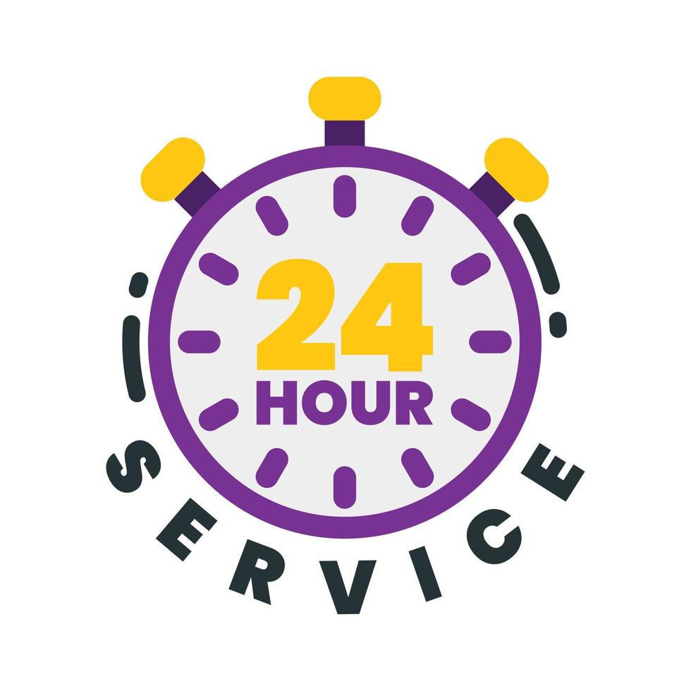 24 timme service varje dag bricka stil 5 vektor
