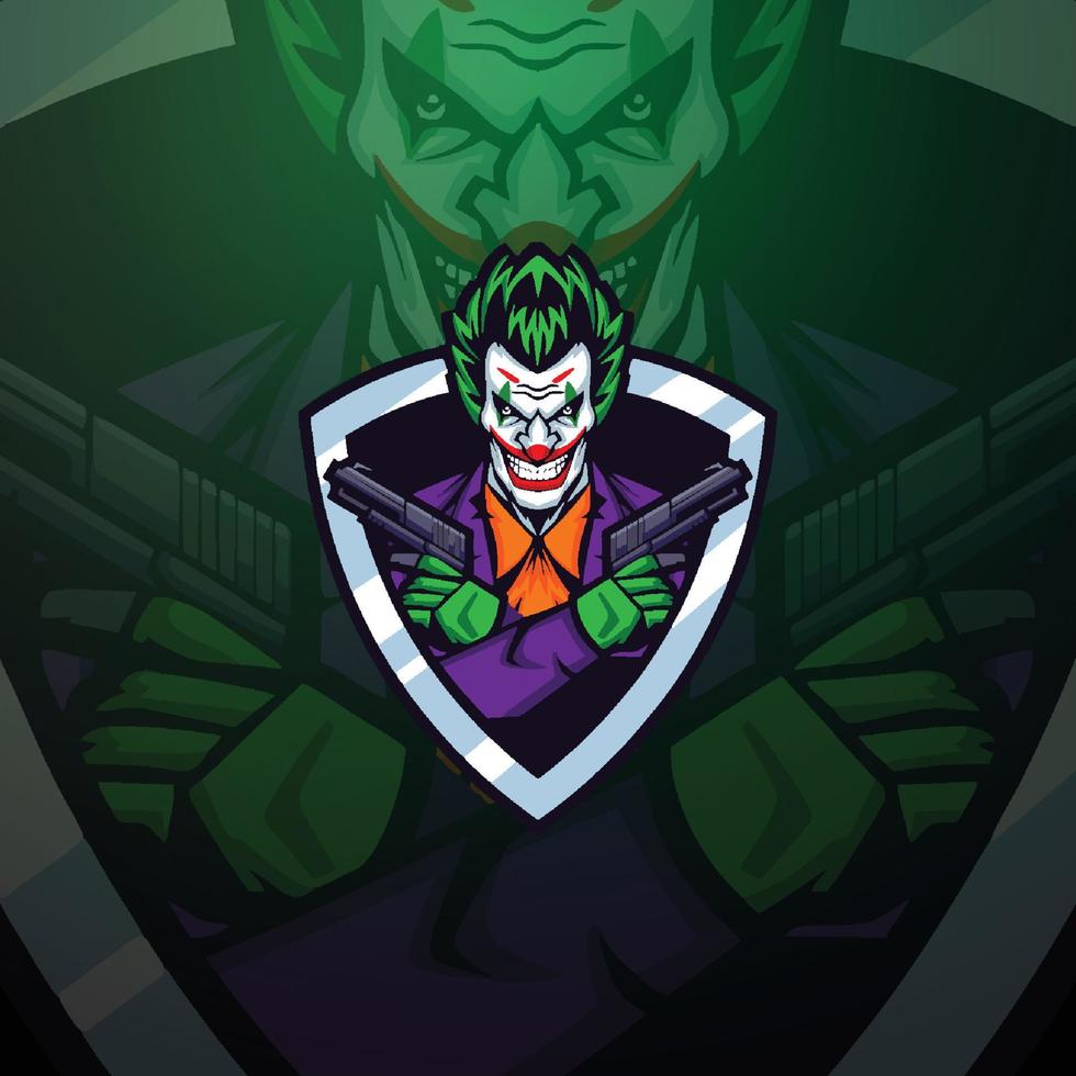 joker gamer maskot logotyp vektor