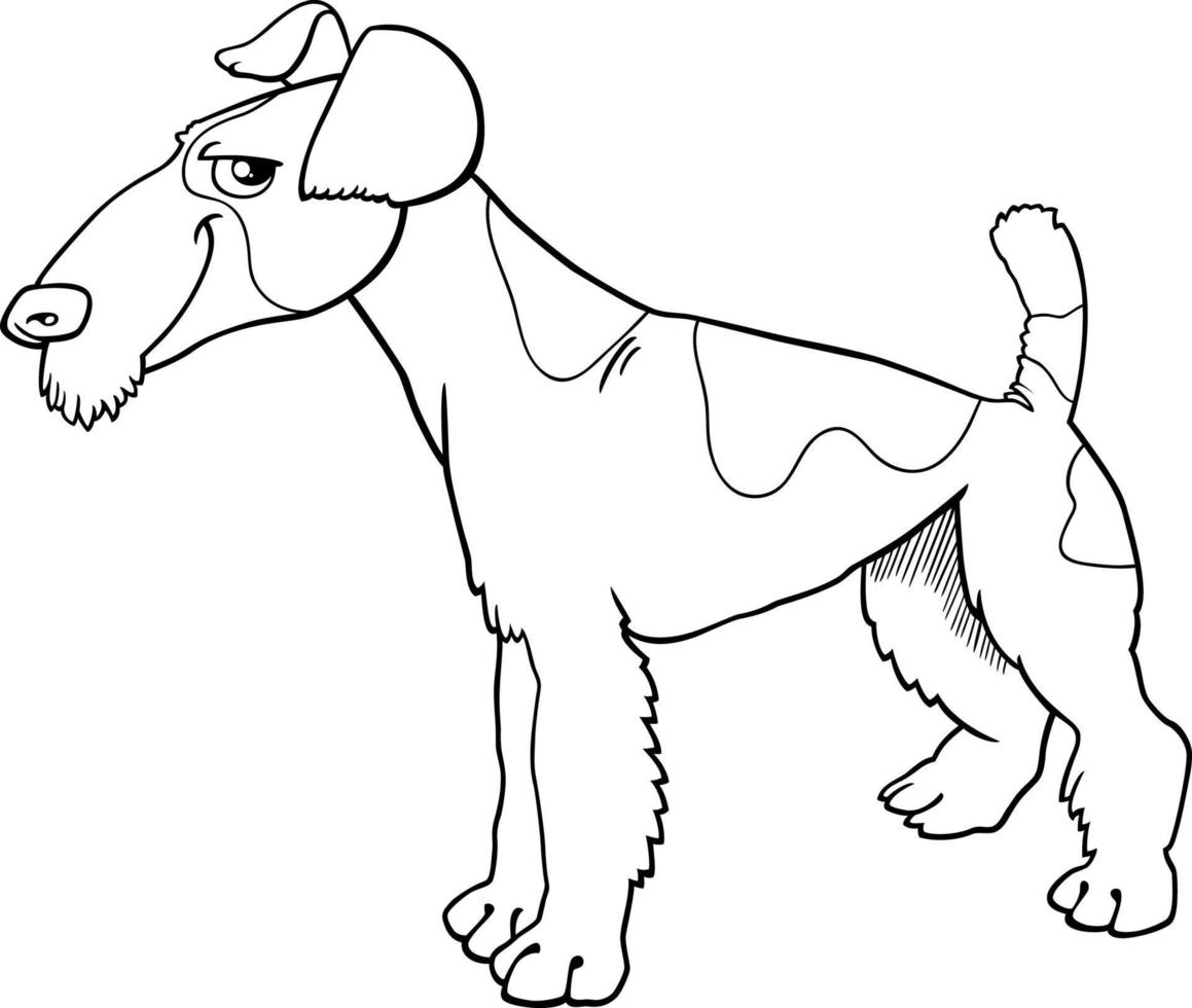 cartoon fox terrier reinrassiger hund charakter malseite vektor