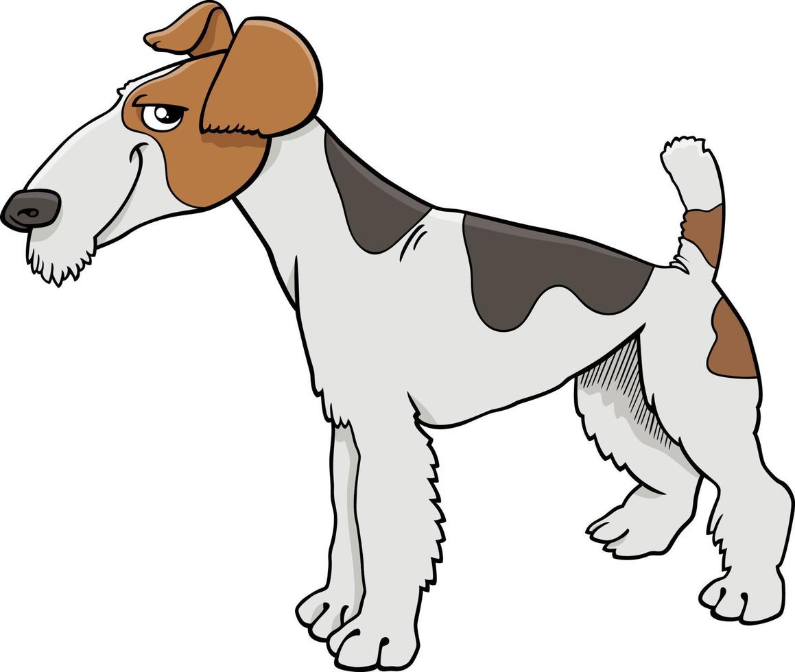 tecknad serie räv terrier renrasig hund karaktär vektor