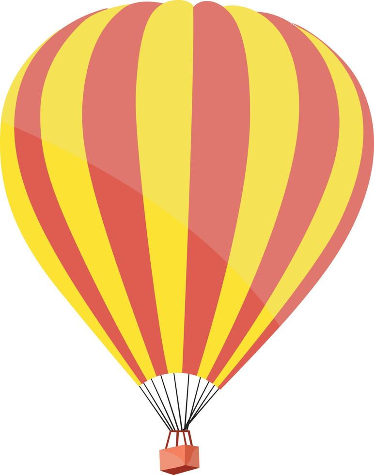 gelber und roter Heißluftballon, Illustration, Vektor auf weißem Hintergrund.