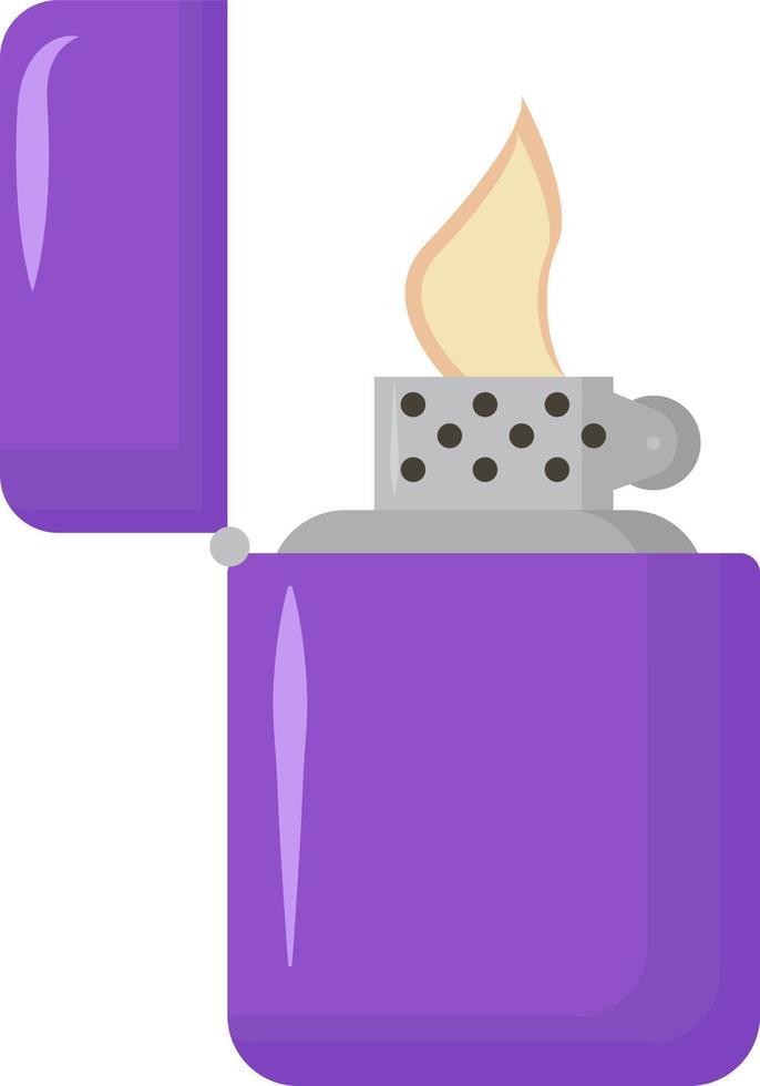 Zippo-Feuerzeug, Illustration, Vektor auf weißem Hintergrund.