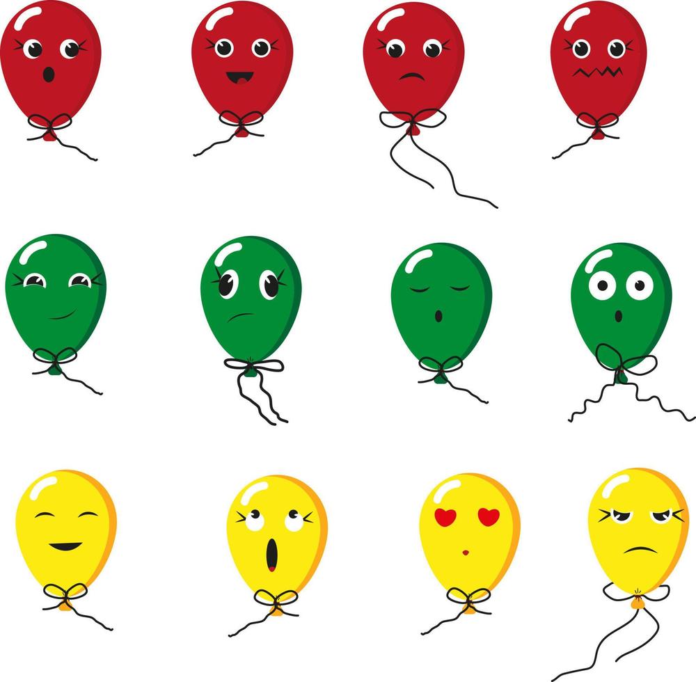 emotionell ballonger, illustration, vektor på en vit bakgrund.