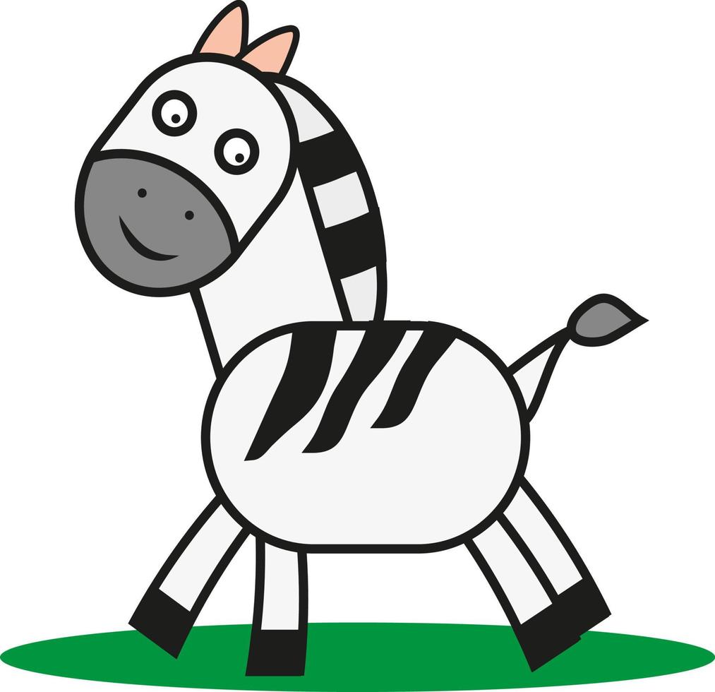 Baby-Zebra, Illustration, Vektor auf weißem Hintergrund.