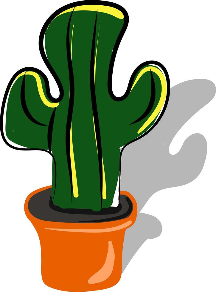kaktus i pott, illustration, vektor på vit bakgrund.