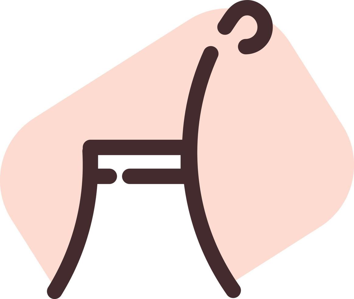 enkel rosa stol, illustration, vektor, på en vit bakgrund. vektor