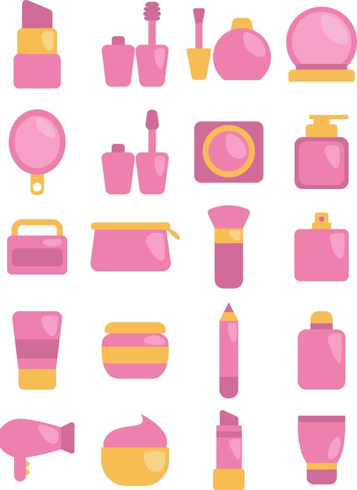 Make-up-Icon-Set, Illustration, Vektor auf weißem Hintergrund.