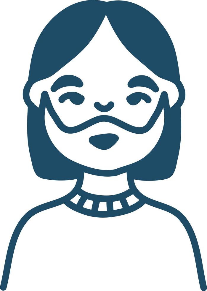 kvinna med trogen glasögon, illustration, vektor på en vit bakgrund.