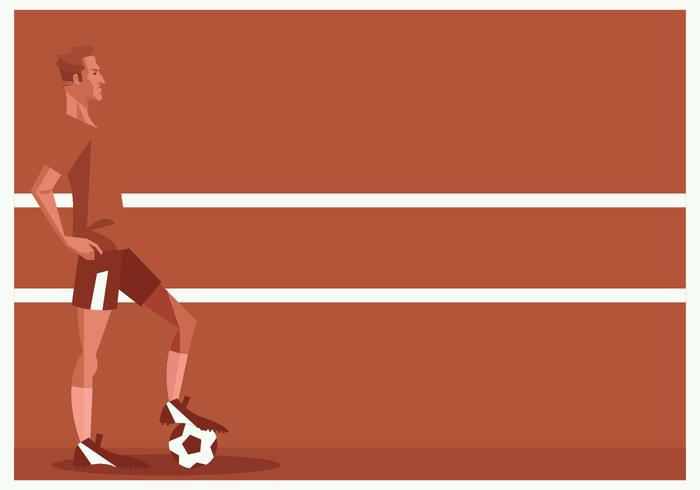 Fußball-Spieler stehen vor rotem Hintergrund Vektor