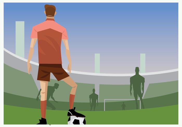 Fußball-Spieler bereit zu Free Kick Vector