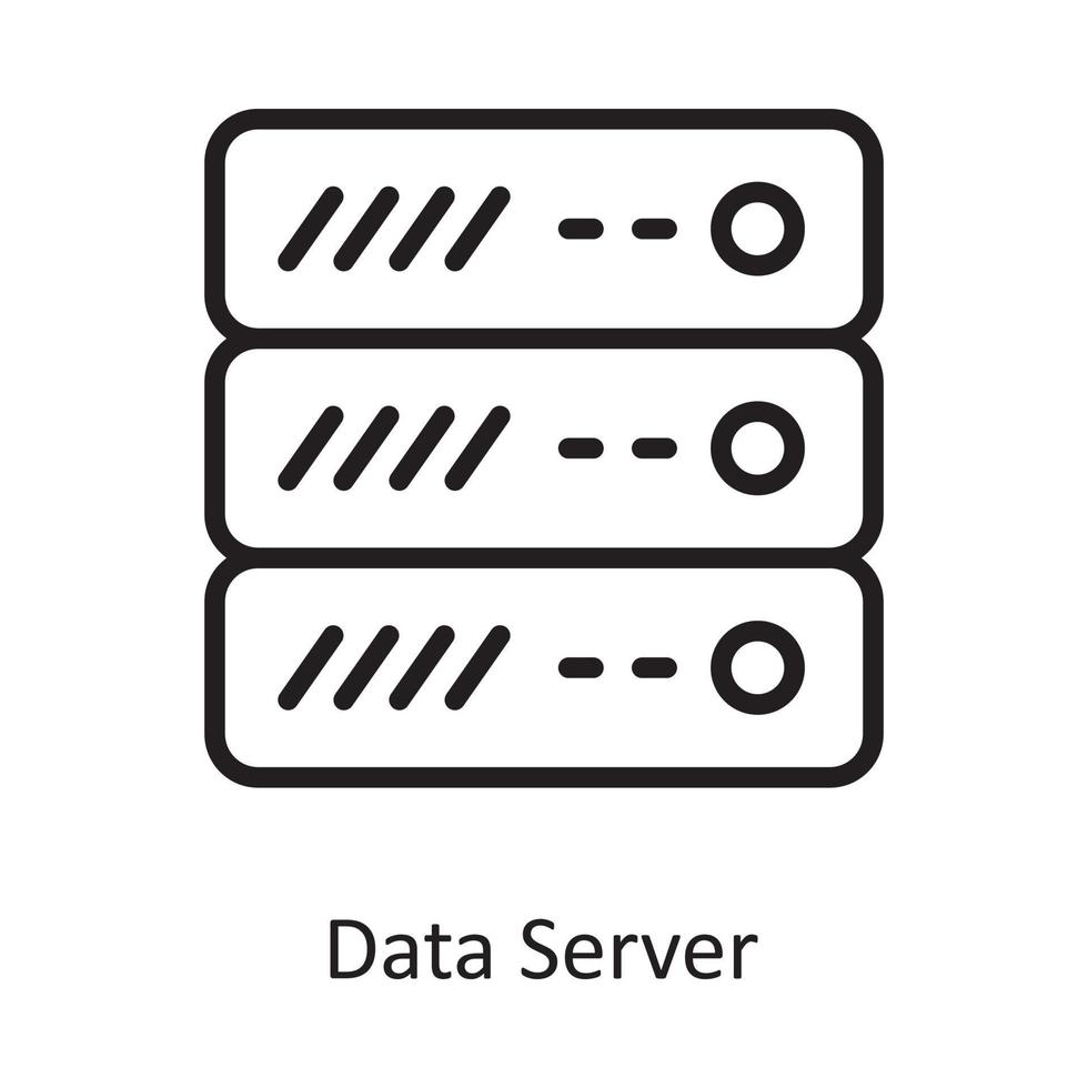 Datenserver-Vektor-Gliederung-Icon-Design-Illustration. cloud computing-symbol auf weißem hintergrund eps 10 datei vektor