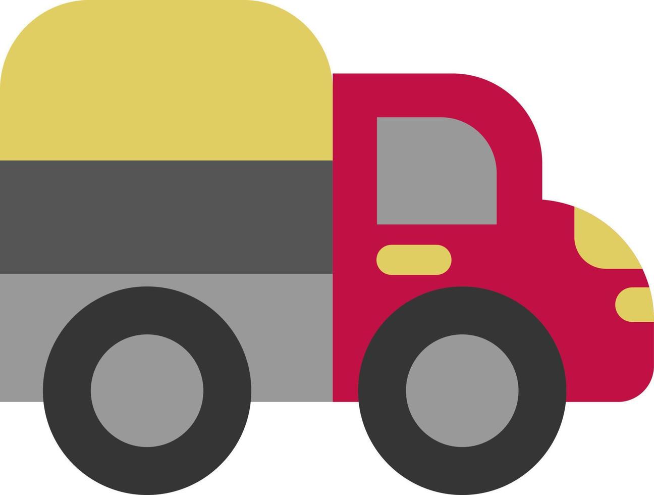 röd transport lastbil, illustration, vektor på en vit bakgrund.