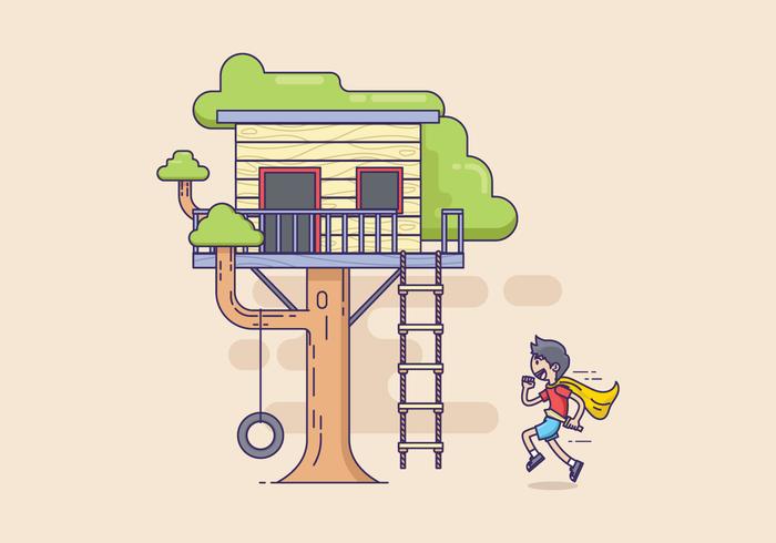 Gratis Treehouse Illustration vektor