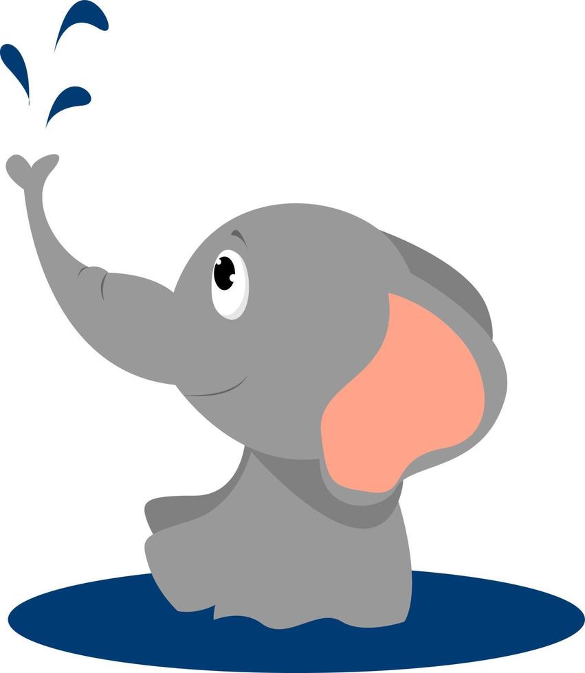 kleiner Elefant, Illustration, Vektor auf weißem Hintergrund.