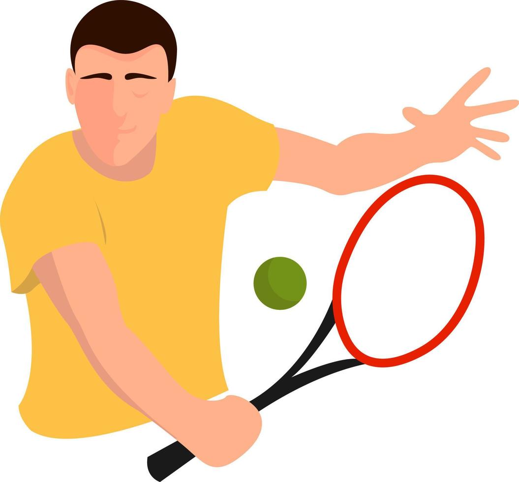 tennis spelare, illustration, vektor på vit bakgrund.