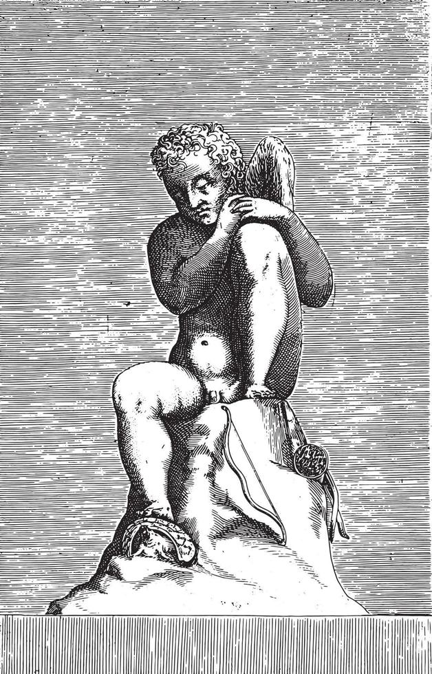 Skulptur von Amor, anonym, 1584, Vintage-Illustration. vektor