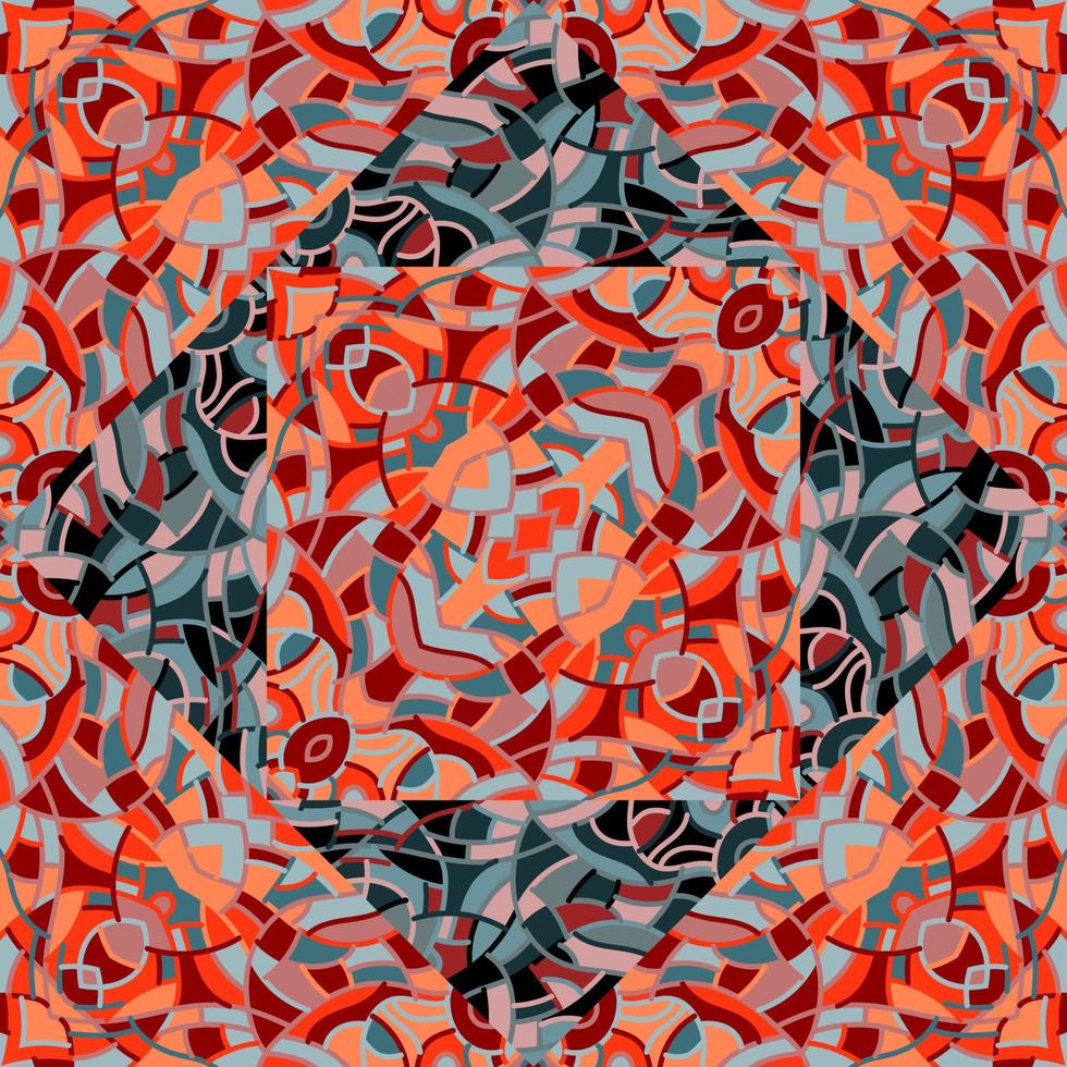 dekorativ linjär kalejdoskop mosaik- prydnad. abstrakt former sömlös mönster. vektor