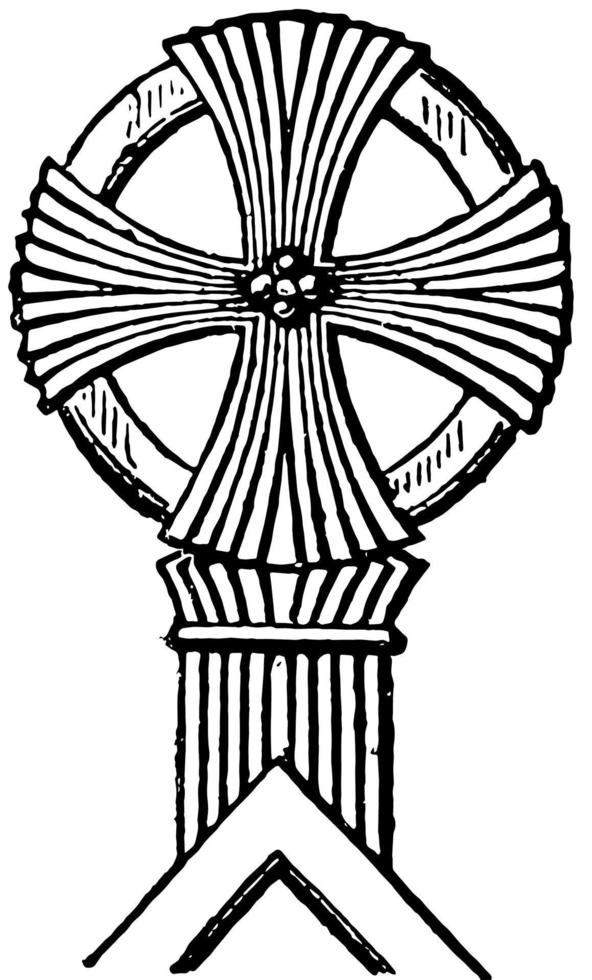finialen korsa är en cirkulär mönster, årgång gravyr. vektor