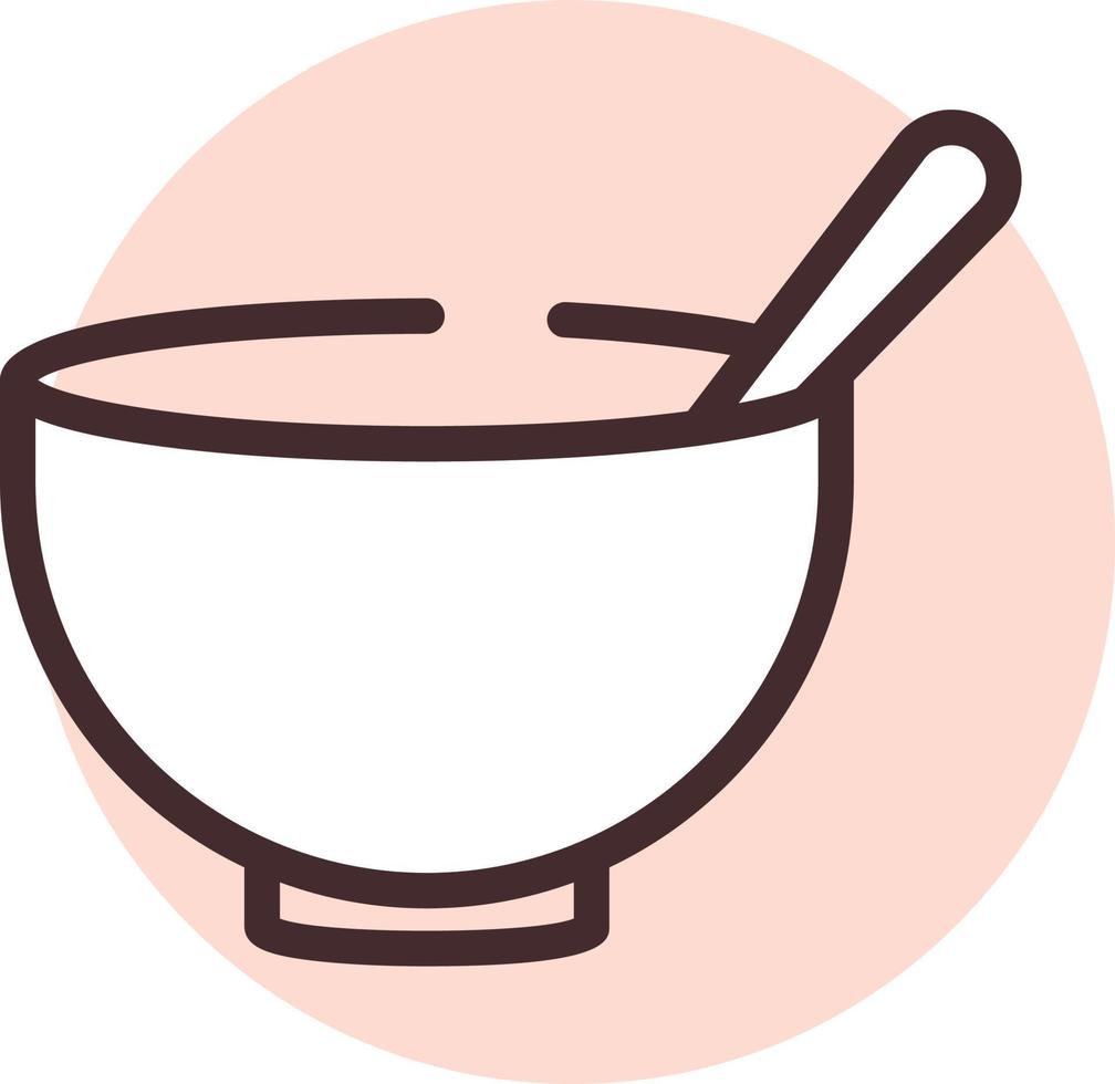 Restaurant Suppe, Illustration, Vektor auf weißem Hintergrund.