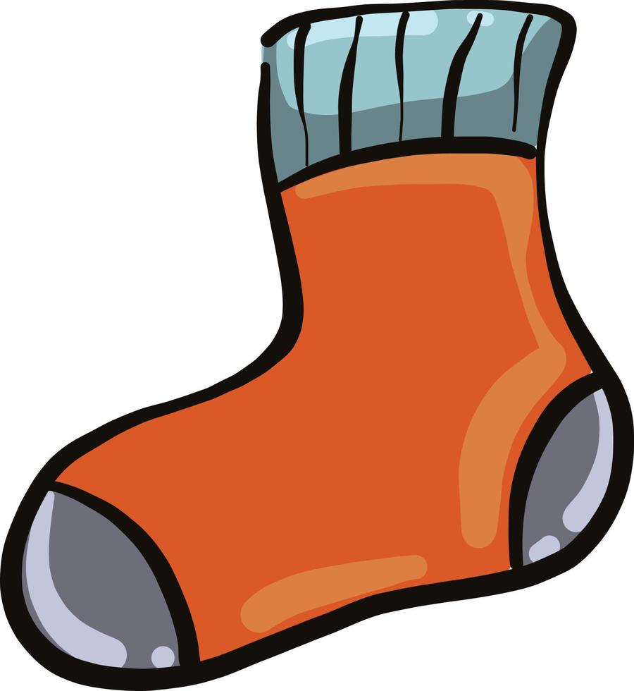 Orange Socken, Illustration, Vektor auf weißem Hintergrund.