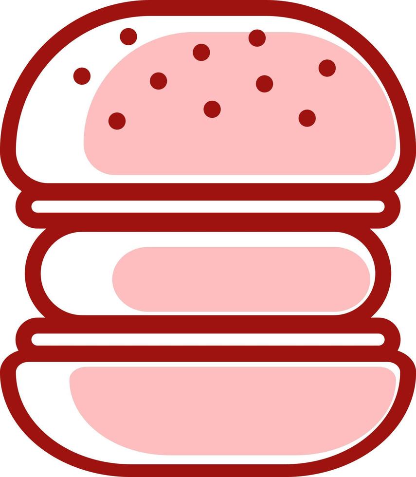 röd hamburgare, illustration, vektor på vit bakgrund.