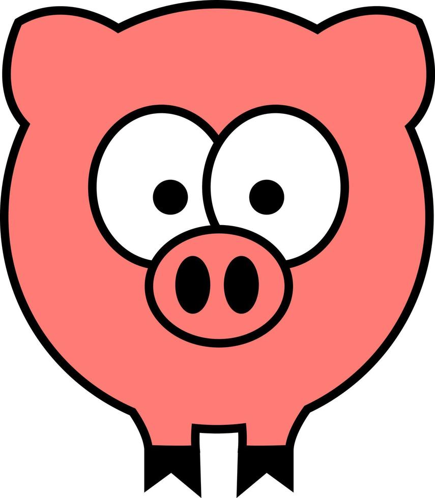 rosa söt gris, illustration, på en vit bakgrund. vektor