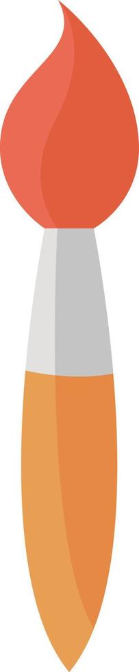 kleiner orangefarbener Malpinsel, Illustration, Vektor auf weißem Hintergrund