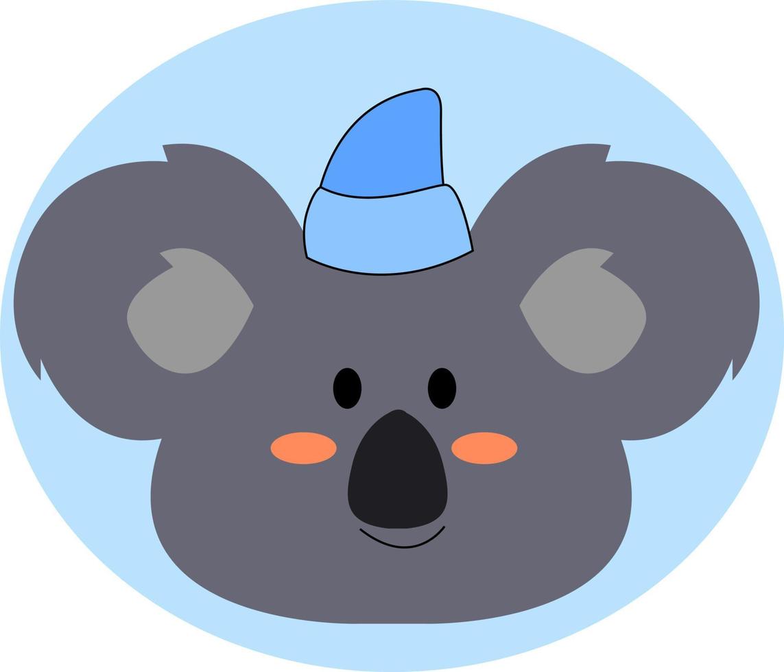 koala med sovande hatt, illustration, vektor på vit bakgrund.