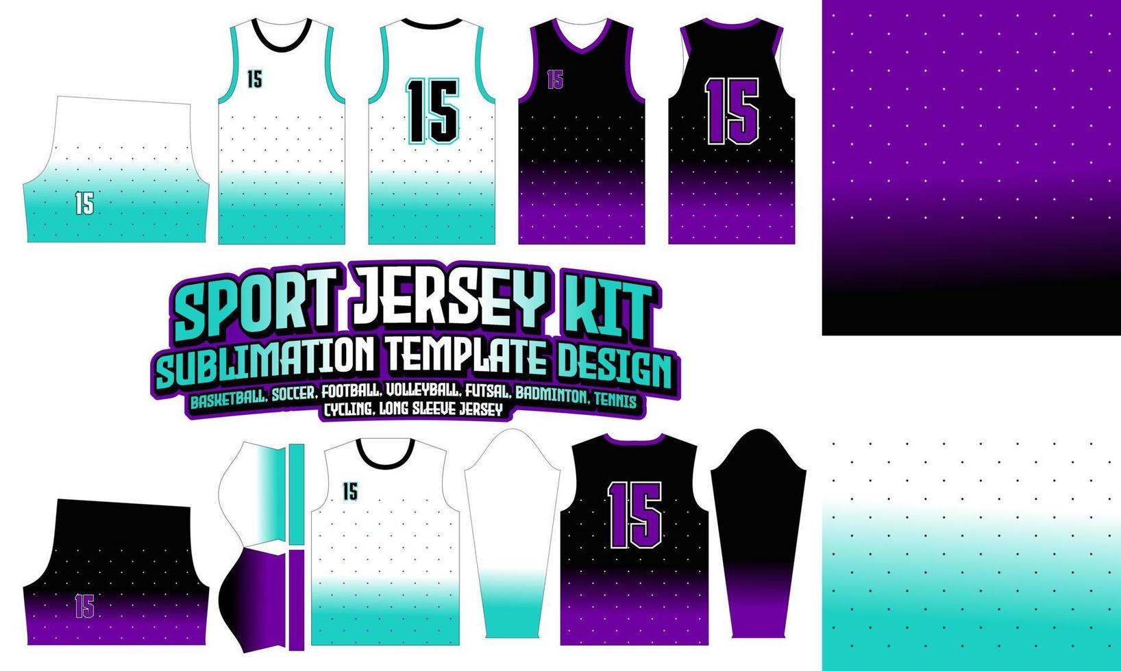 Trikot Bekleidung Sportbekleidung Sublimationsmuster Design 193 für Fußball Fußball E-Sport Basketball Volleyball Badminton Futsal T-Shirt vektor