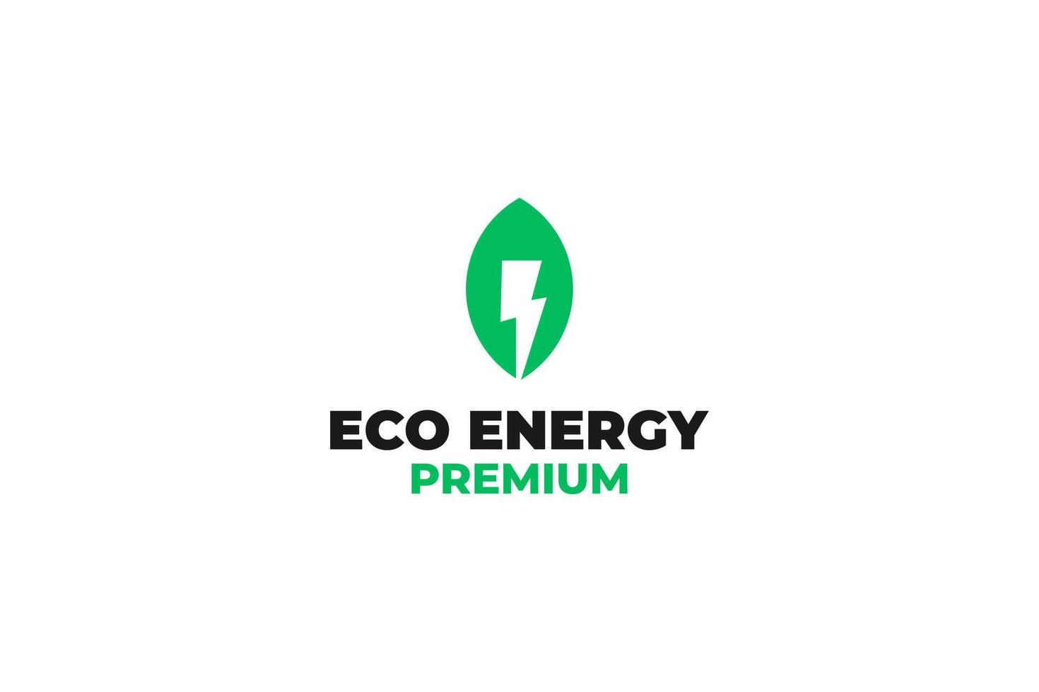 platt eco energi logotyp design vektor illustration