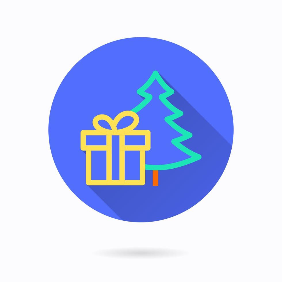 Geschenkbox und Weihnachtsbaumsymbol für Grafik- und Webdesign. vektor