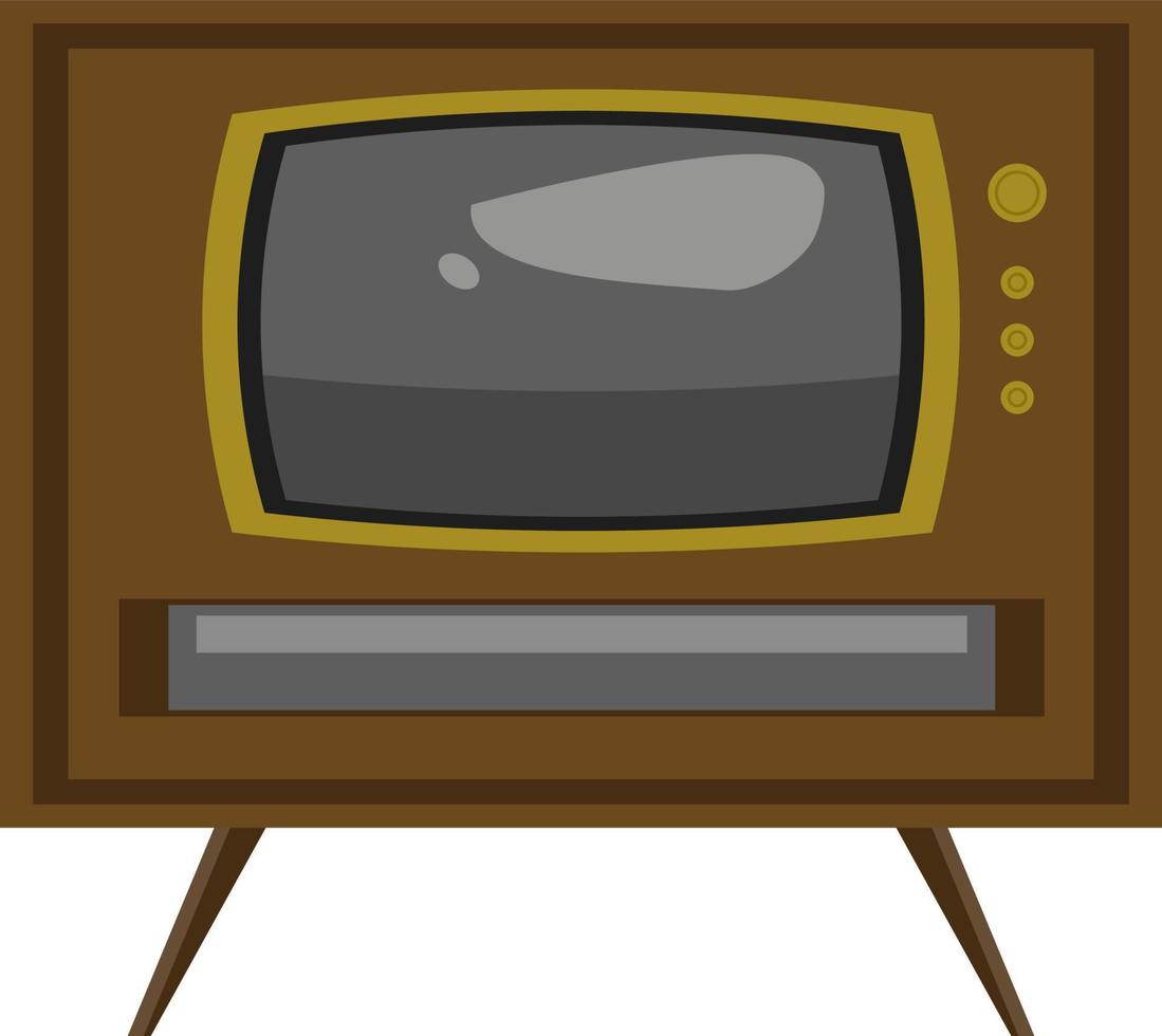 alter Fernseher, Illustration, Vektor auf weißem Hintergrund.