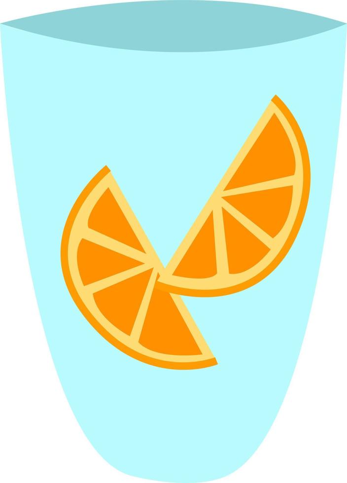 orange i glas, illustration, vektor på vit bakgrund.