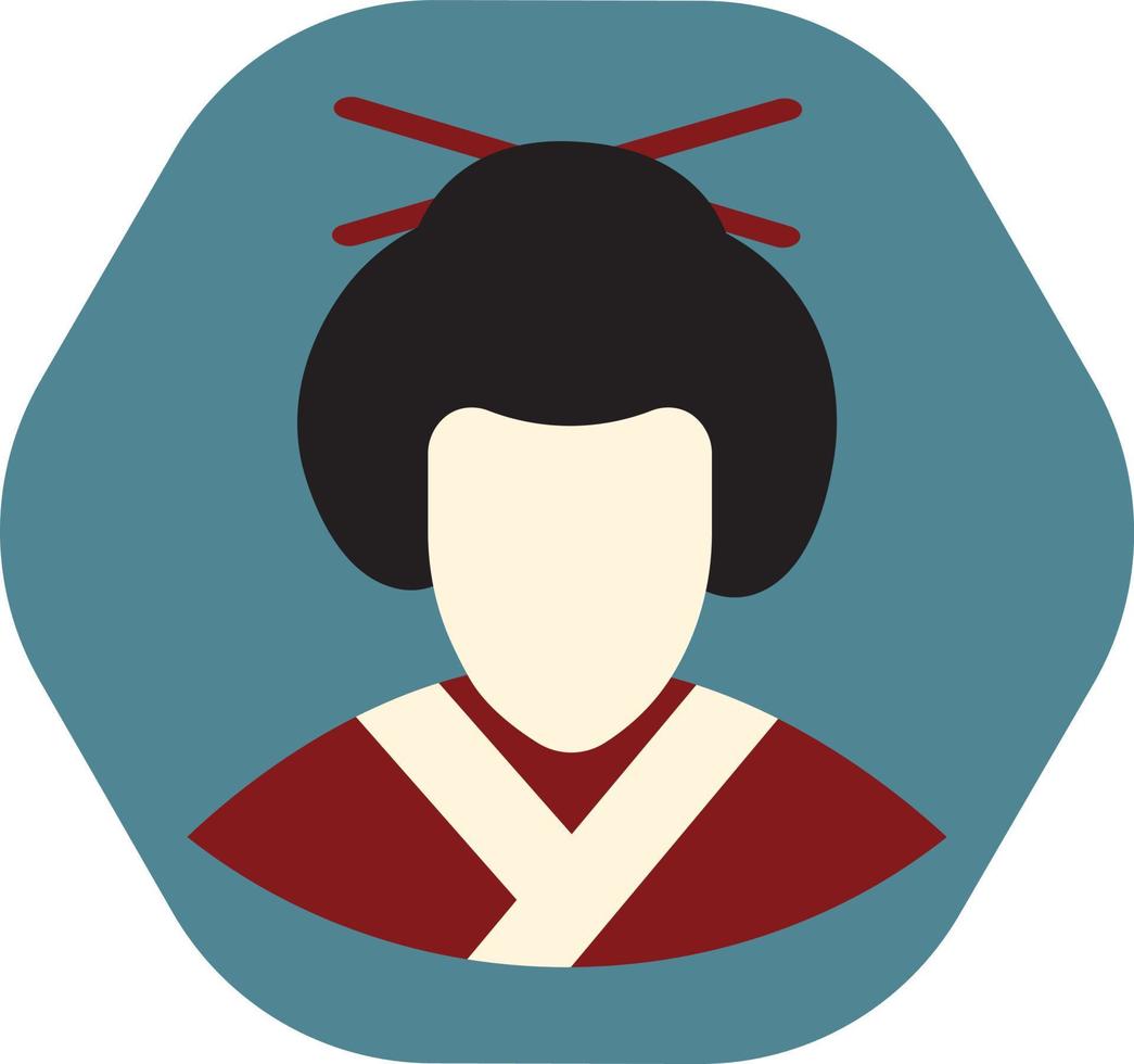 japansk geisha, illustration, vektor, på en vit bakgrund. vektor