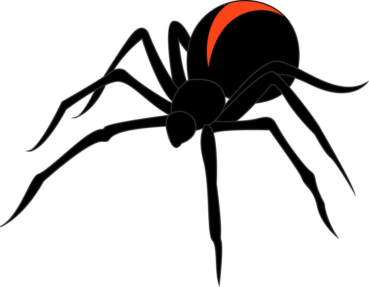 schwarze Spinne, Illustration, Vektor auf weißem Hintergrund.