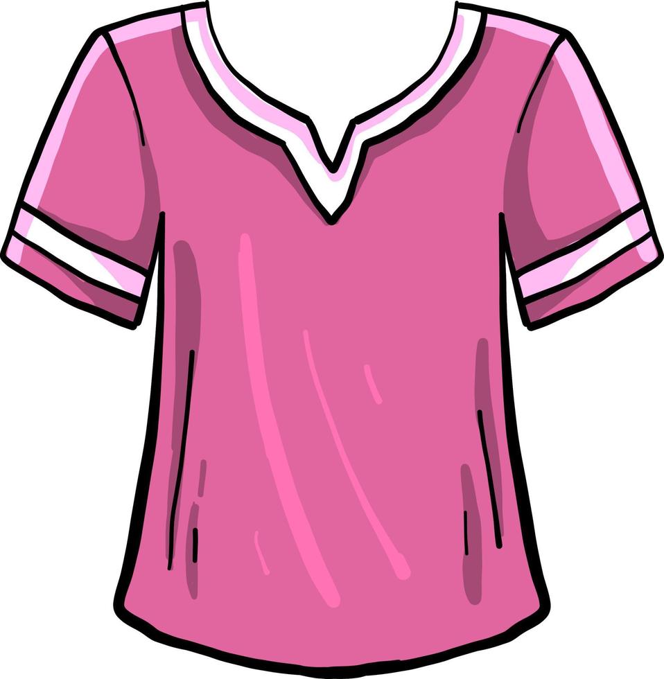 rosa T-Shirt, Illustration, Vektor auf weißem Hintergrund.