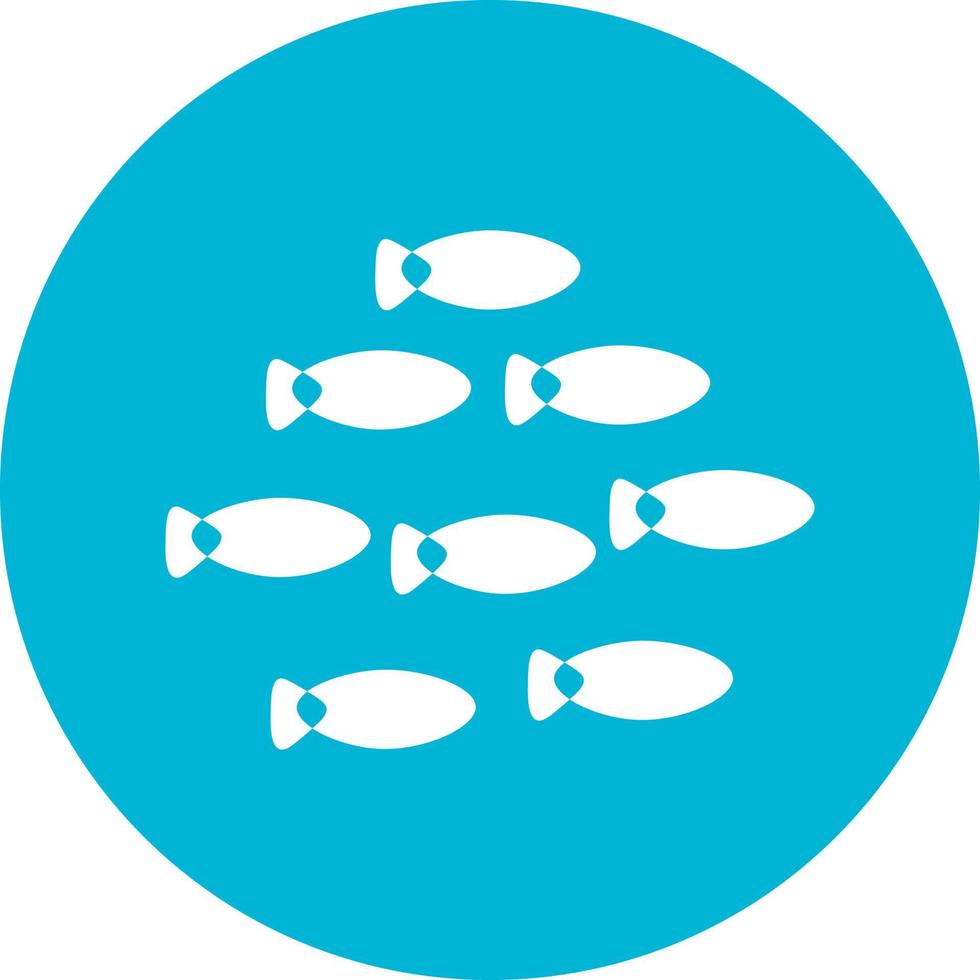 Gruppe kleiner Meeresfische, Symbolabbildung, Vektor auf weißem Hintergrund