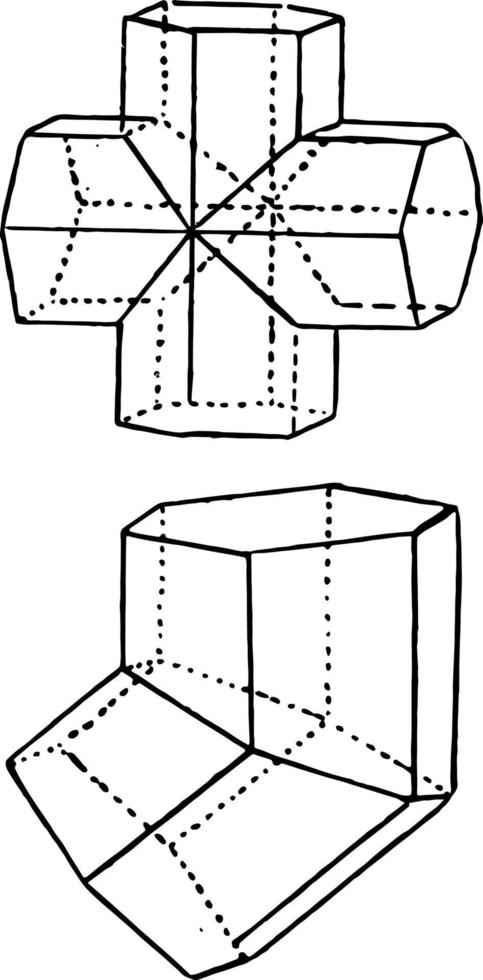 tvilling kristaller årgång illustration. vektor