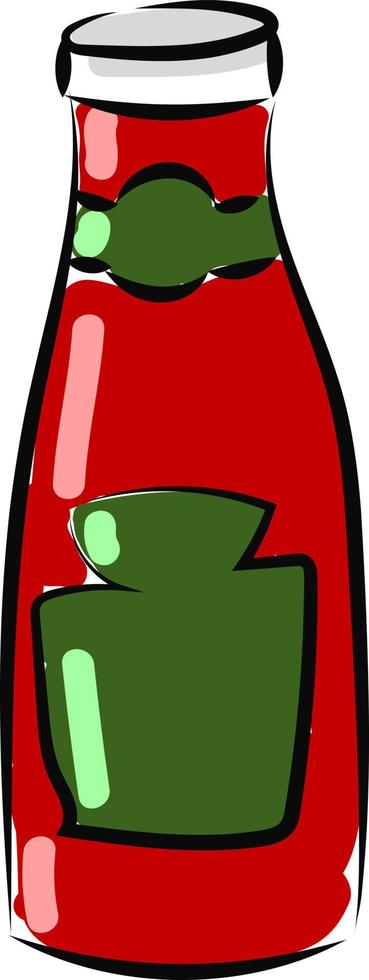 Flasche Ketchup, Illustration, Vektor auf weißem Hintergrund