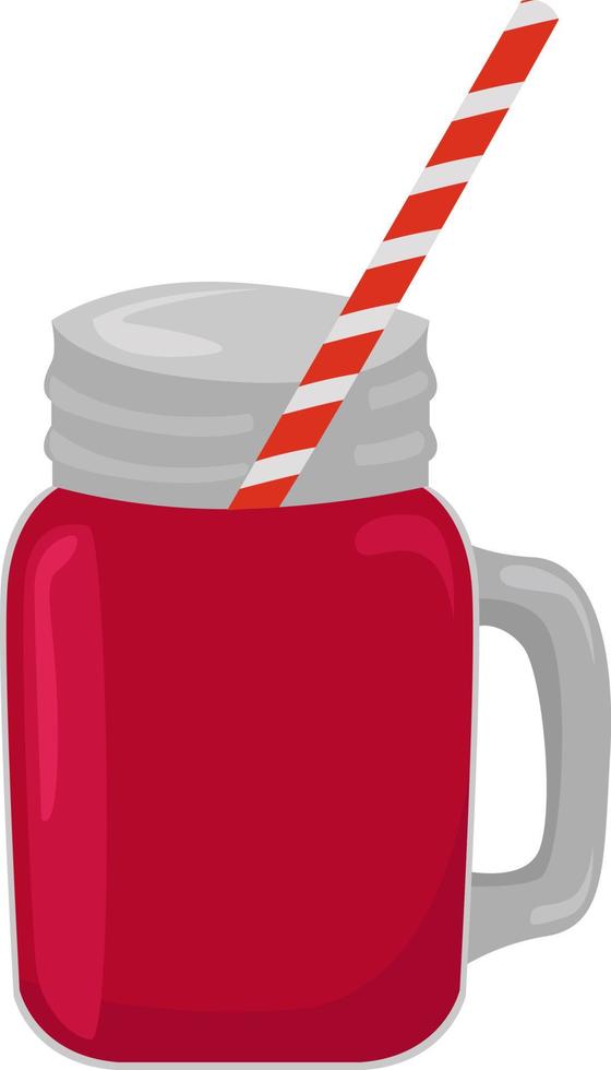 röd naturlig juice, illustration, vektor på vit bakgrund.