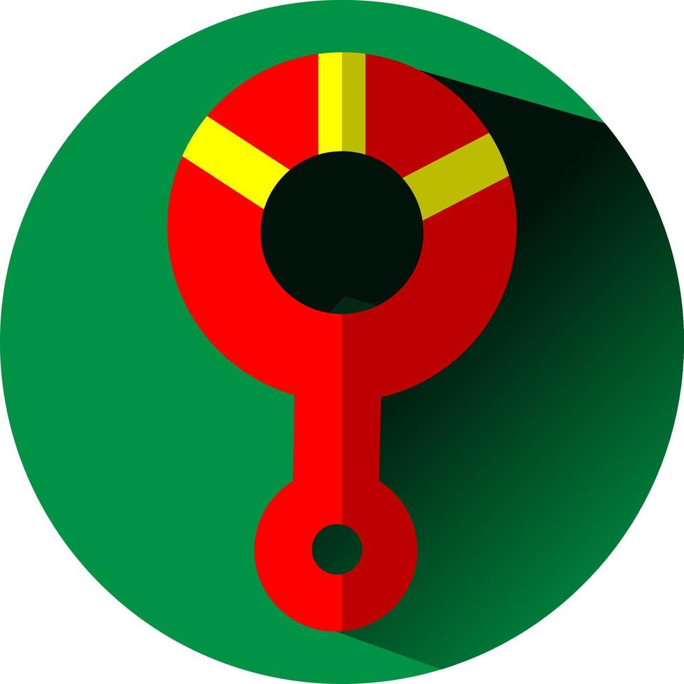 rotes Rasselspielzeug, Illustration, Vektor, auf weißem Hintergrund. vektor