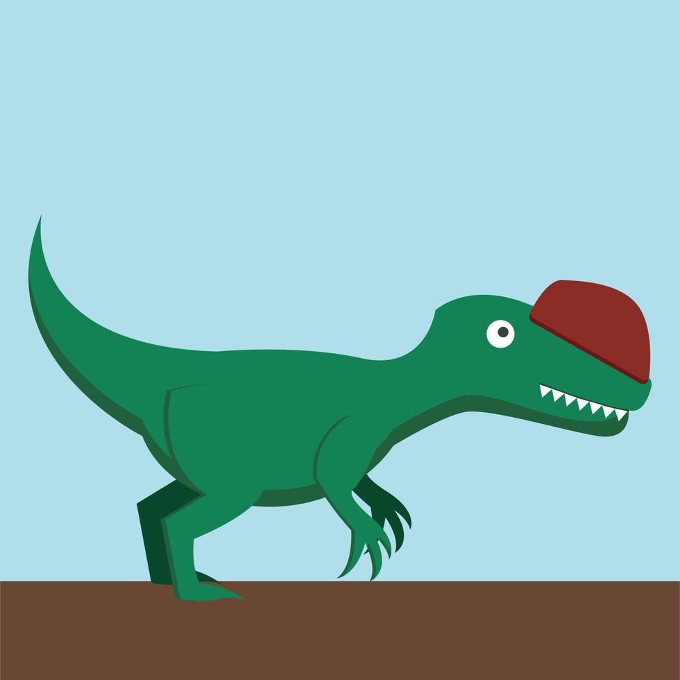 grüner Dinosaurier, Illustration, Vektor auf weißem Hintergrund.