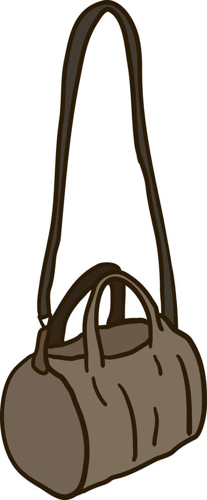 braune Tasche, Illustration, Vektor auf weißem Hintergrund.