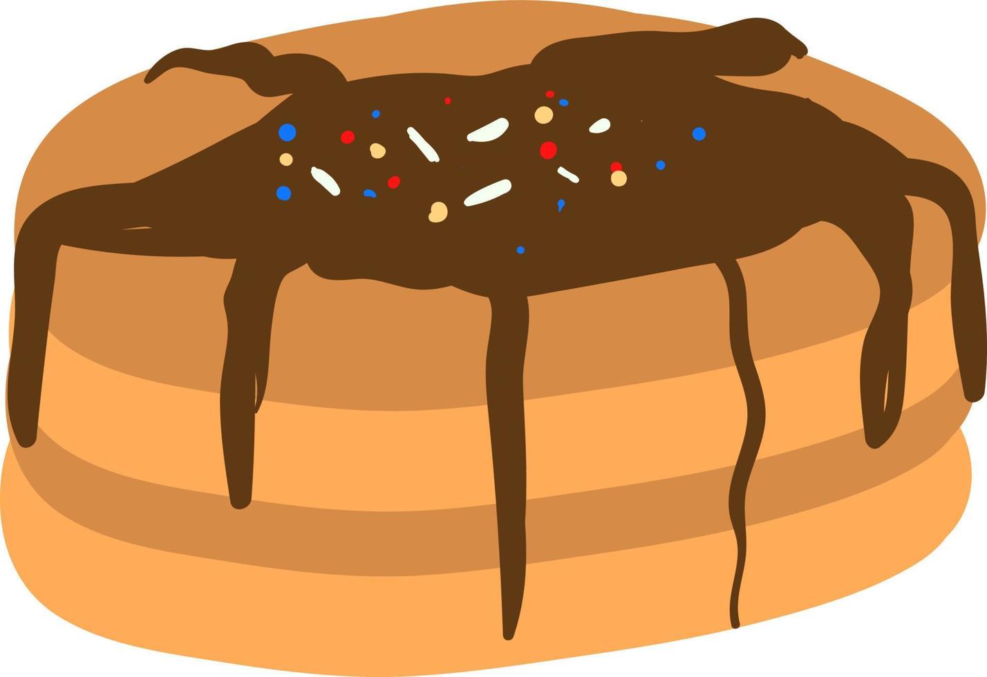 pannkaka med choklad, illustration, vektor på vit bakgrund.